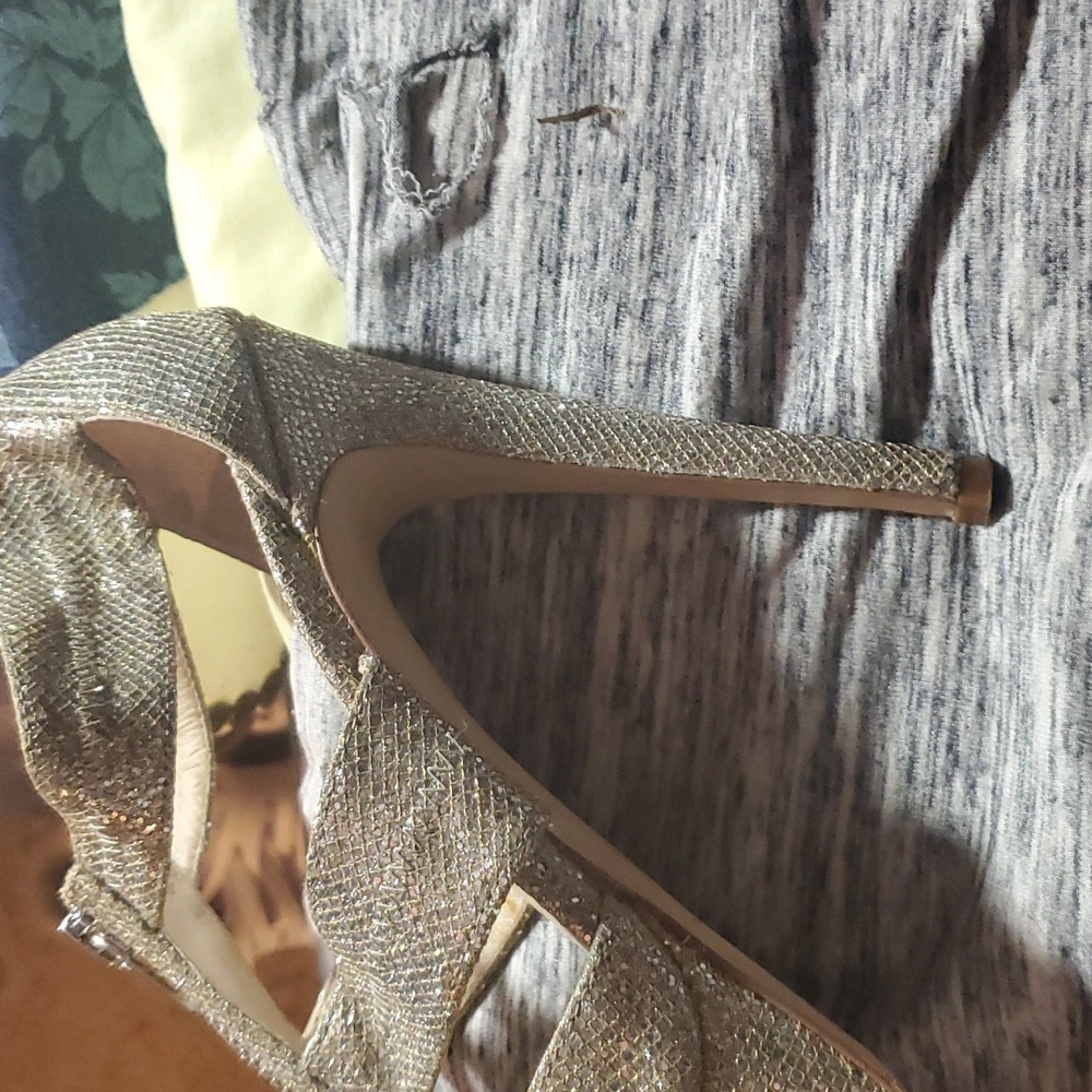 Michael kors high heels size 9 gold glitter - Picture 3 of 11